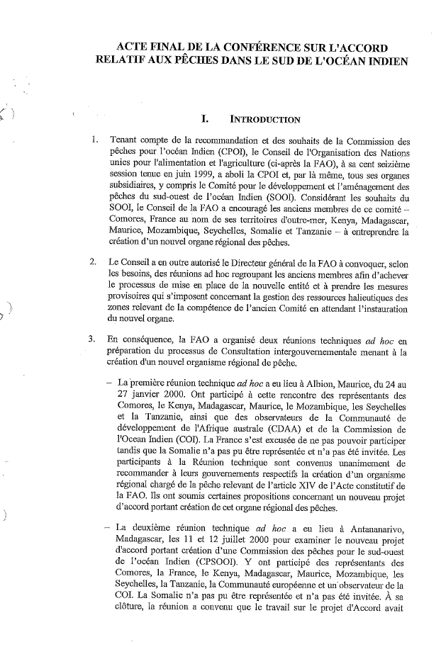 SIOFA Agreement French